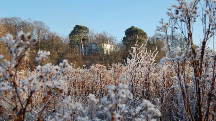 Kirkhill Mansion — Winter, from the meadow
